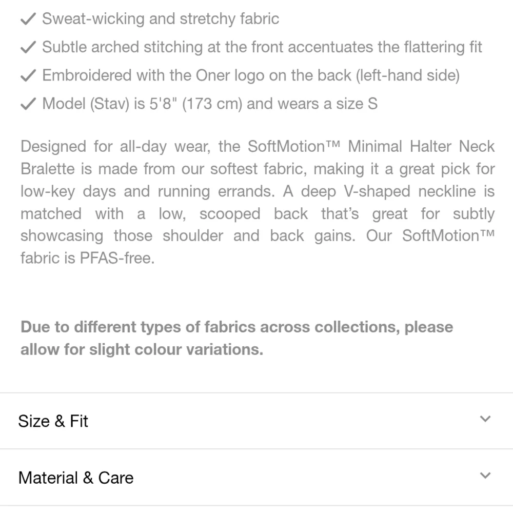 Oner Active SoftMotion Minimal Halter Neck Bralette with White Logo - Picture 6 of 6